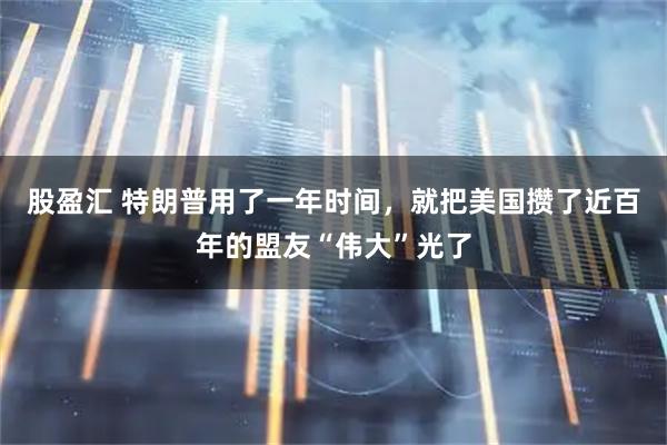 股盈汇 特朗普用了一年时间，就把美国攒了近百年的盟友“伟大”光了