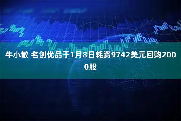 牛小散 名创优品于1月8日耗资9742美元回购2000股
