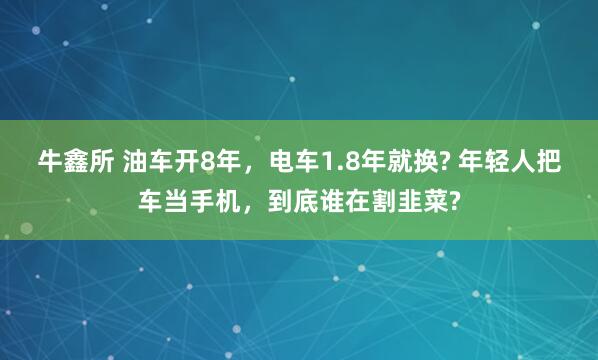 牛鑫所 油车开8年，电车1.8年就换? 年轻人把车当手机，到底谁在割韭菜?