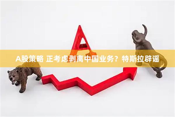 A股策略 正考虑剥离中国业务?特斯拉辟谣
