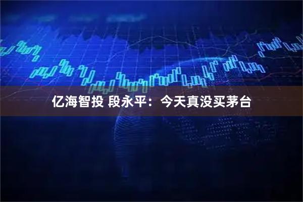 亿海智投 段永平:今天真没买茅台