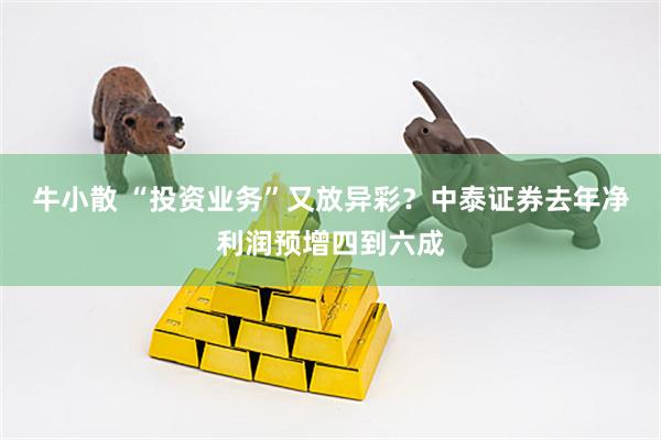 牛小散 “投资业务”又放异彩？中泰证券去年净利润预增四到六成