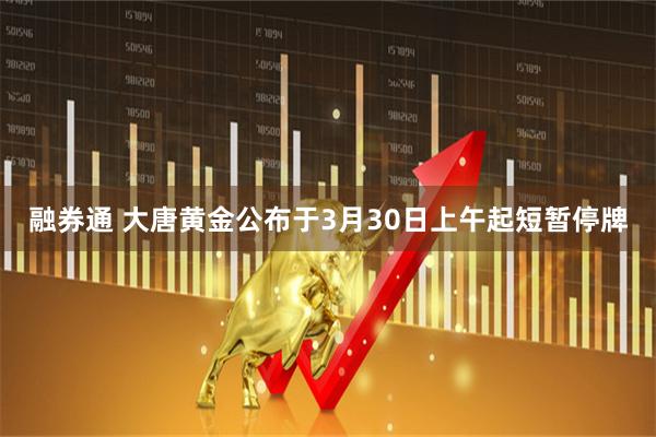 融券通 大唐黄金公布于3月30日上午起短暂停牌