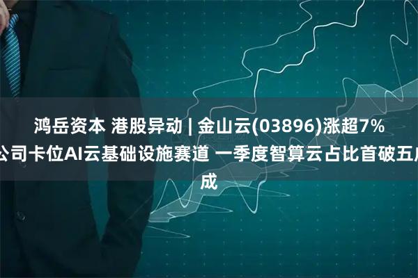 鸿岳资本 港股异动 | 金山云(03896)涨超7% 公司卡位AI云基础设施赛道 一季度智算云占比首破五成